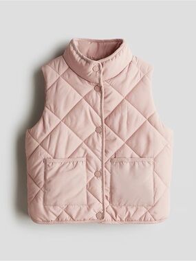 H&M Quilted Puffer Vest in Blush Pink